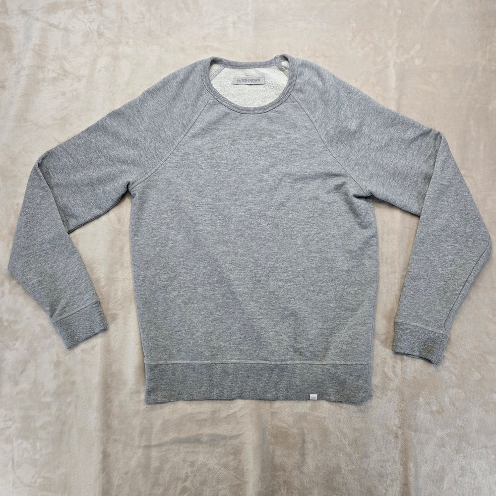Outerknown Sweatshirt Mens S Gray Organic Cotton Hemp Raglan Crewneck Pullover